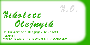 nikolett olejnyik business card